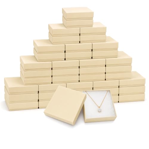 Jewelry Gift Boxes, 40 Pack 3.5x3.5x1 Inch, Brown - color: Brown, size: 3.5x3.5x1 Inch (Pack of 40)