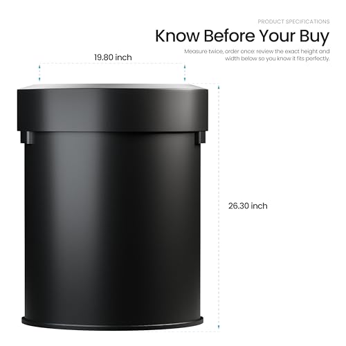 Home Zone Living 18 Gallon Commercial Trash Can with Semi-Round Flat Back - color: Matte Black, size: D-Shaped