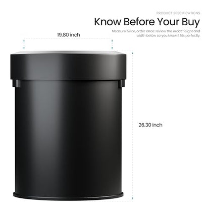 Home Zone Living 18 Gallon Commercial Trash Can with Semi-Round Flat Back - color: Matte Black, size: D-Shaped