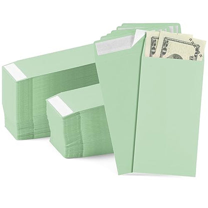 Fulmoon 500 Pcs Cash Envelopes Bulk,Light Green - color: Light Green