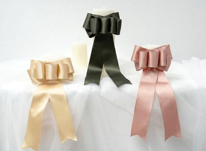 Keypan Moss Green Satin Ribbon Double-Faced Wired 2-1/2 Inch x 10 Yards - color: Moss Green, size: 2-1/2"