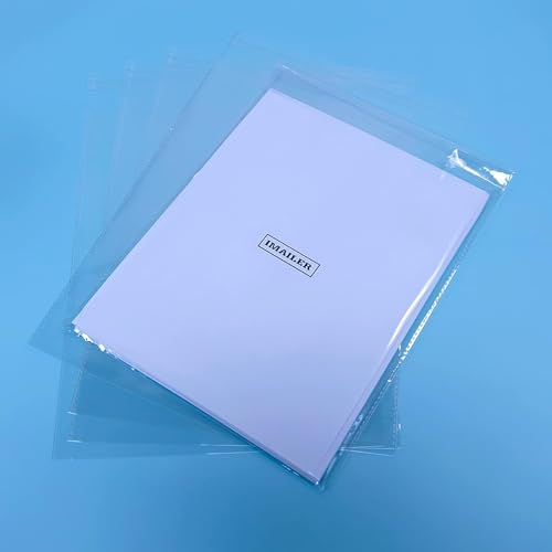 iMailer - 200 Count - 9'' x12'' Cellophane Bags Self Adhesive - Clear Cello Resealable Plastic Poly Bags for A4, Letter Sized Documents, Plastic Sleeves, Clothing - size: 9x12 Inch (Pack of 200)
