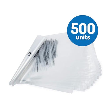 Poly Bags with Suffocation Warning -Self Sealing Clear Poly Bags for Clothing, shipping and Fba - 8x10” - Pack of 500 - Ideal for Retail Packaging. - size: 8 x 10