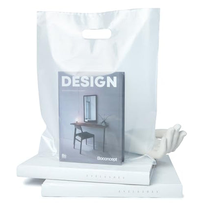 Choice Marts 100 Clear Plastic Bags With Handles 12x15 Merchandise Bags - color: Clear