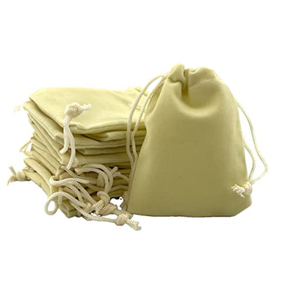 Palmhomee Pack of 48 3x4 Inch Velvet Drawstring Bags Gift Bag Velvet Pouch For Jewelry Wedding and Party Favor (Cream) - color: Cream