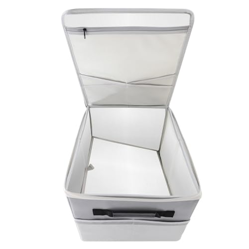 Upgraded 5200°F Fireproof Document File Organizer Box, Fireproof Storage Filing Cabinet Box with Lock, Portable Office Safe for Hanging Letter/Legal Folder 16.1 x 12.9 x 11in (Grey) - color: Grey