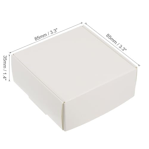 PATIKIL 3"x3"x1.5" Paper Soap Box, 20 Pack Homemade Soap Boxes Square Presents Packaging Boxes for Birthday Christmas DIY Craft, White - color: White