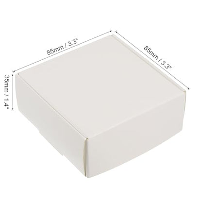 PATIKIL 3"x3"x1.5" Paper Soap Box, 20 Pack Homemade Soap Boxes Square Presents Packaging Boxes for Birthday Christmas DIY Craft, White - color: White