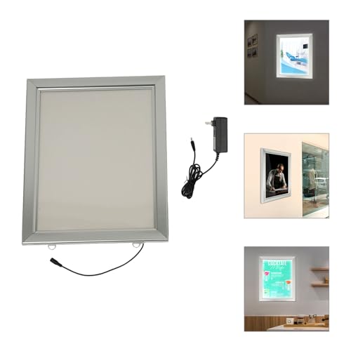 16'' x 20'' LED Poster Frame, Backlit Light Box Sign 18W with Aluminum Frame, Front Open Advertising Light Box for Menu Poster Art Display, Silver - color: Silver, size: 16" x 20"