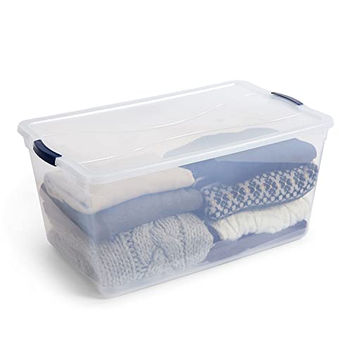 Rubbermaid Cleverstore 95 Qt Clear Storage Bins with Lids, 4-Pack, Stackable, BPA-Free, Made in USA - size: 95 Qt - 4 Pack