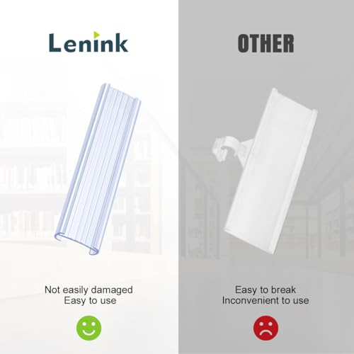 Lenink 20Pcs Wire Shelf Label Holders,Plastic Wire Rack Label Holder Compatible with Metro and Nexel 1-1/4in Shelves,Label Area 6in Lx1.25in H (Label Paper Not Included) (Pack of 2) - color: Transparent, size: 6in (Pack of 2)