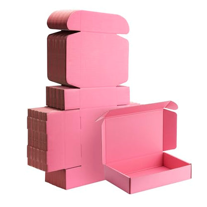 9x6x2 inch Pink Shipping Boxes for Small Business- Set of 25 - color: Pink, size: 9x6x2 Inch