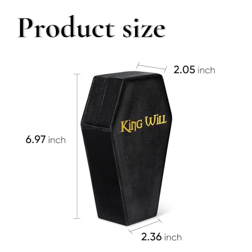 Mens Velvet Ring Box Organizer Coffin-Shape Unisex Storage Case for Rings - color: Black&Red