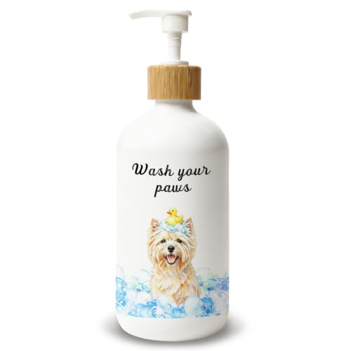 Yorkshire Terrier Gifts Glass Soap Dispenser with Pump - color: Yorkshire