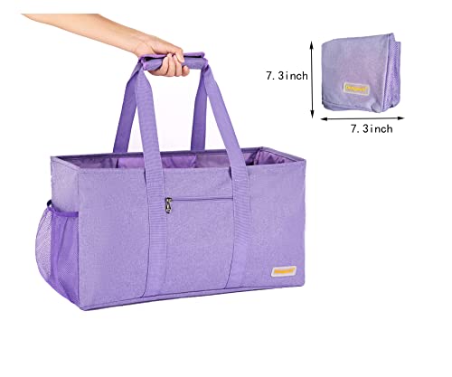 Extra Large Utility Tote Bag - Reusable Grocery Bags Foldable Heavy Duty - color: Purple, size: 1 piece