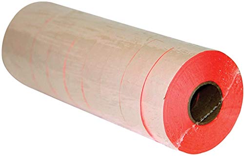 6.22, 7.22, 8.22, Florescent Label Gun Labels with Security Cut, 9 Rolls Totaling 11000 Labels (2212 Red)