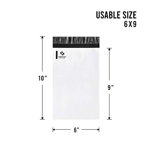 KKBESTPACK 6x9 Poly Mailers Envelope Shipping Bags Pack of 1000 (CNP9) White - size: 6" x 9" 1000pcs