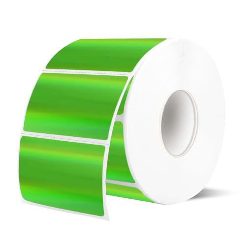 2.25"x1.25" Thermal Labels, Holographic Green Thermal Labels- Strong Adhesive Thermasl Stickers for Small Business, Shipping, Mailing, Price Tag, Non BPA&BPS/ 300 Labels - color: Holographic Green, size: 2.25"x1.25"