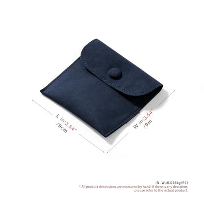 Oirlv Blue Velvet Bracelet Pouch Travel Case - color: Blue, size: 3.54"×3.54"