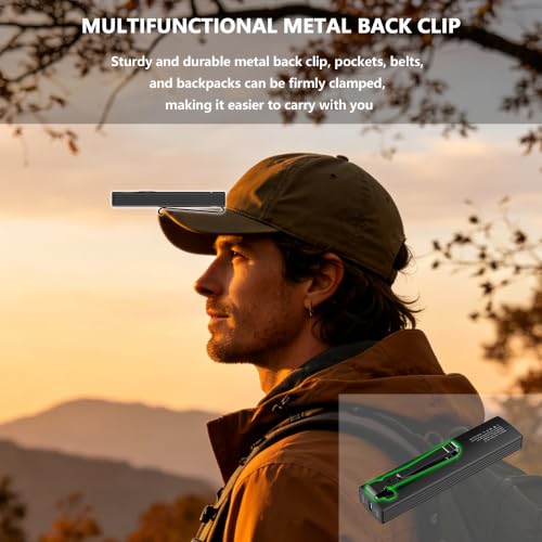 EDC Pocket Flashlight, USB-C Rechargeable mini Flashlight, with Digital Display, Magnetic Base + Metal Back Clip, Aluminum Alloy Portable Flashlight, Used for Outdoor Camping Daily Carrying