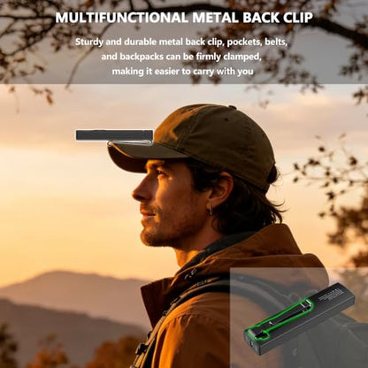 EDC Pocket Flashlight, USB-C Rechargeable mini Flashlight, with Digital Display, Magnetic Base + Metal Back Clip, Aluminum Alloy Portable Flashlight, Used for Outdoor Camping Daily Carrying