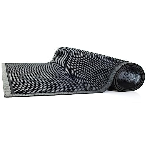 Guardian Easy Step Scraper 4X6 (45in x 69in) Indoor/Outdoor, Heavy-Duty, Solid Rubber Floor Mat,Black - size: 69"L x 45"W x 0.3"Th