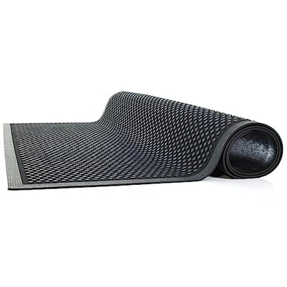 Guardian Easy Step Scraper 4X6 (45in x 69in) Indoor/Outdoor, Heavy-Duty, Solid Rubber Floor Mat,Black - size: 69"L x 45"W x 0.3"Th