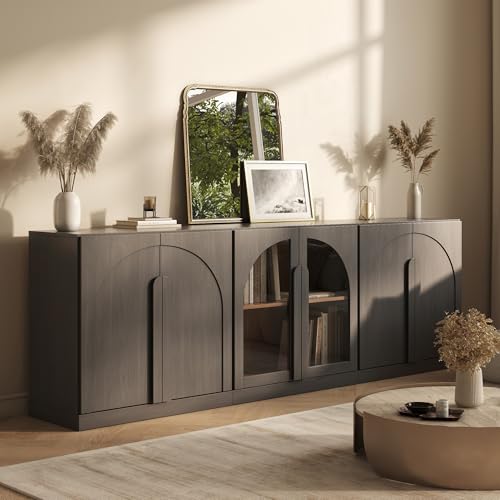 BELLEZE Bijou 3-Piece Modular Sideboard Buffet Cabinet - Ebony - color: Bijou Ebony Abb