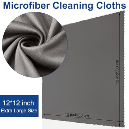 Frienda 12 Pack Large Glass Cleaning Cloth, Gray - color: Gray