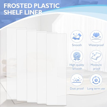 10 pcs Frosted Plastic Shelf Liner,Waterproof Wire Shelf Liner
