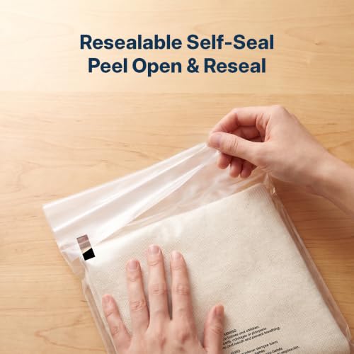 9” X 12” (100 Count) Self Seal Clear Poly Bags with Suffocation Warning - size: 9" X 12"