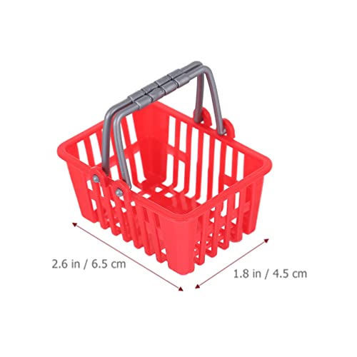 Kisangel 20Pcs Mini Shopping Baskets, Plastic Red Grocery Basket for Kids