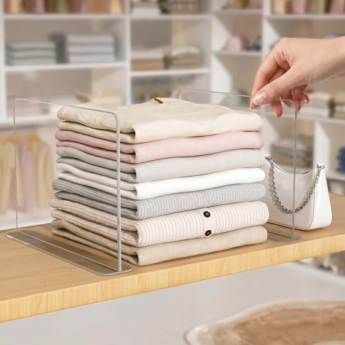 Shelf dividers for Closet Organization: Stable Upright Support - size: 8 Pack