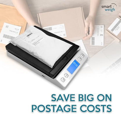 Smart Weigh Digital Postal Shipping Scale, 66 lb Capacity, 0.3 oz Readability, Hold & Tare Function, High-Accuracy Scale, Includes Batteries & USB-C - color: 66 lbs