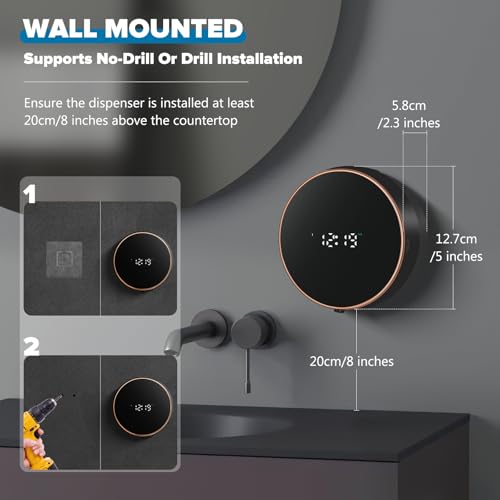 Monstake Automatic Soap Dispenser, Touchless Rechargeable Wall Mount