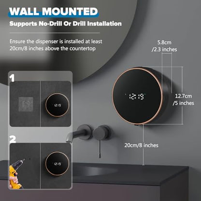 Monstake Automatic Soap Dispenser, Touchless Rechargeable Wall Mount