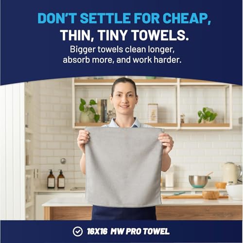 12" x 12" MW Pro Multi-Surface Microfiber Cleaning Cloths | Gray - 48 Pack | Premium Microfiber Towels for Cleaning Glass, Kitchens, Bathrooms, Automotive, Supplies & Products - color: Gray, size: 48 Count (Pack of 1)