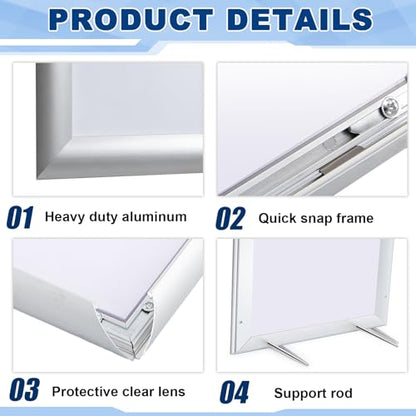Blulu 2 Pack Aluminum Snap Frame 5 x 7 Inch, Silver - color: Silver, size: 5 x 7 Inch