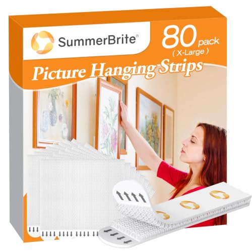 SummerBrite Damage Free Picture Hanging Strips, 40 Pairs, XL, White - size: X-Large 40 Pairs, style: White