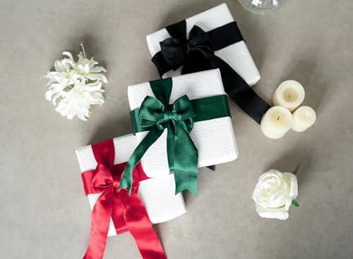 Keypan Red Satin Ribbon Double-Faced Wired 1-1/2 Inch x 10 Yards - color: Red, size: 1-1/2"