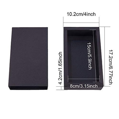 BENECREAT Kraft Paper Drawer Box, Black, Gift Packaging, 6x3x1.5, 16 Pack - color: Black, size: 6 X 3 X 1.5 Inch (Pack of 16)