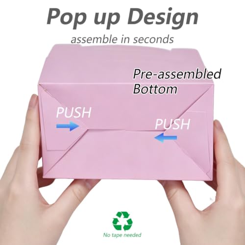 Aosric Small Pink Gable Boxes 3.5 x 3.5 x 6.3 In, 30 Pack - color: Pink