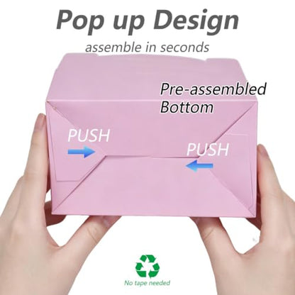 Aosric Small Pink Gable Boxes 3.5 x 3.5 x 6.3 In, 30 Pack - color: Pink