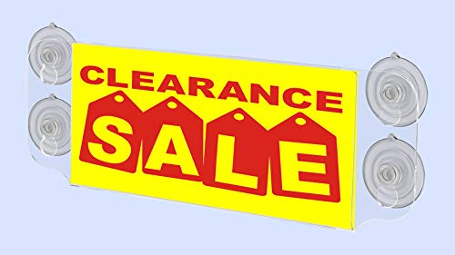 Marketing Holders 6 Pack Window Mount Sign Holder Holds 9 x 4 Inch Hours of Operation Daily Specials and Promotions Clear Acrylic Advertisement Sleeve with Suction Cups for Retail Stores - size: 9"w x 4"h