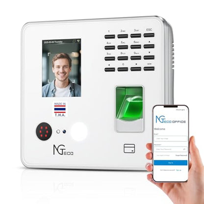NGTeco Cloud Time Clock for Small Business, Real Remote Access, 4-in-1 Mode - color: White
