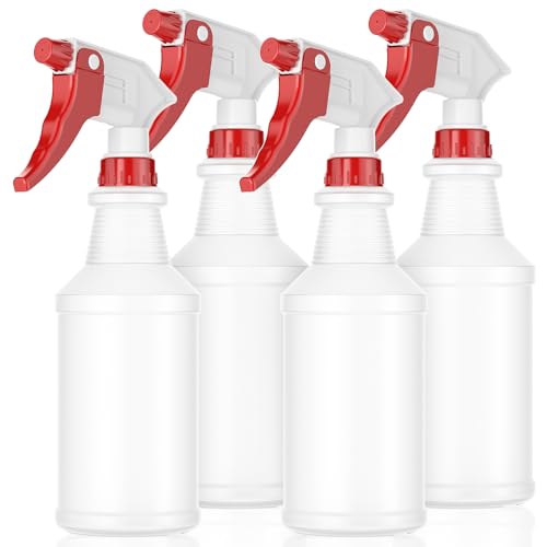 LiBa Spray Bottles 4 Pack 16oz Refillable Adjustable Nozzle Mist Sprayer