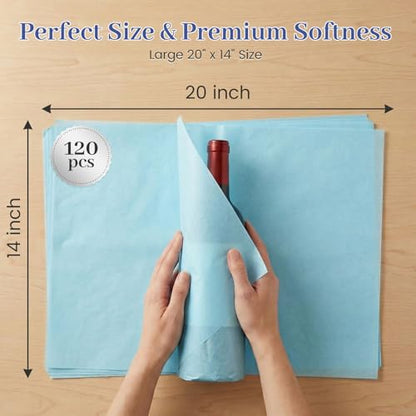 Shindel Tissue Paper 120 Sheets, 20 X 14 inch 20 Colors for Gift Bags - color: Multicolor