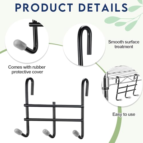 Teenyyou 6 Pack 3 Hook Attachment for Wire Shelving, Black - color: Black