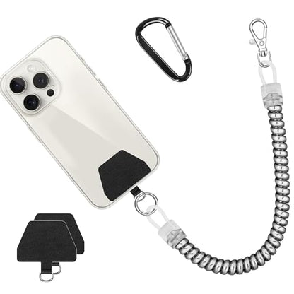 Doormoon Phone Tether Anti Theft, Phone Lanyard With Heavy Duty Carabiner - color: Silver
