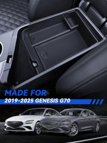 for G70 Center Console Organizer 2019 2021 2022 2023 2024 2025 Genesis G70 Accessories Armrest Tray Middle Storage Box Insert Container Durable ABS Plastic - size: for 2019-2025 Genesis G70